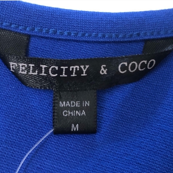 NWT  Royal Blue Fit & Flare Pleated Short Sleeve Ponte Dress Size M - Picture 4 of 13